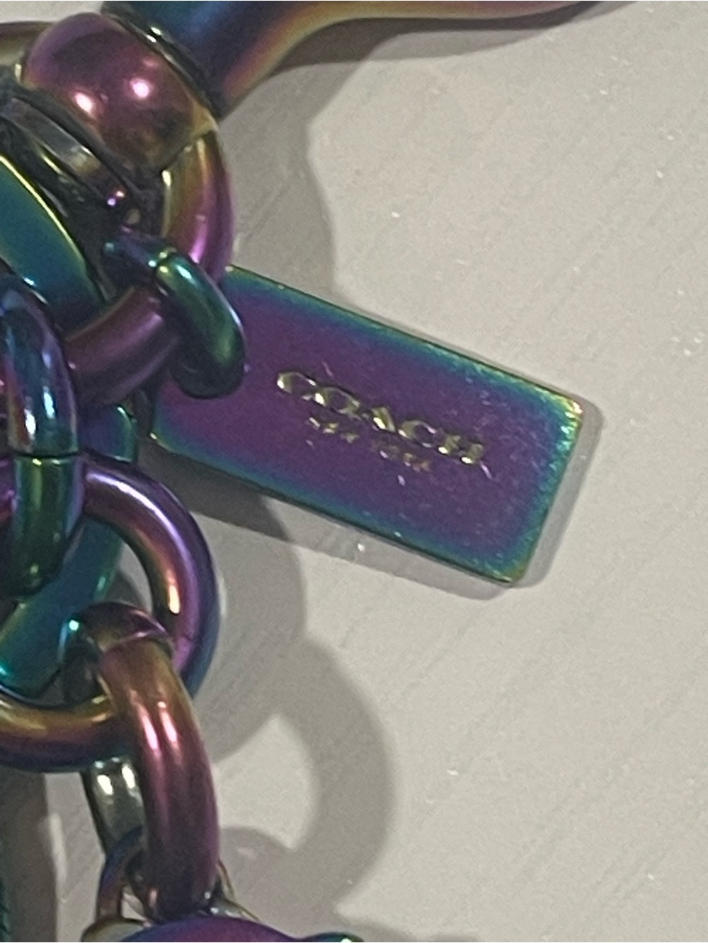 Coach Iridescent Unicorn Keychain Charm in Multicolor - Picture 3 of 4